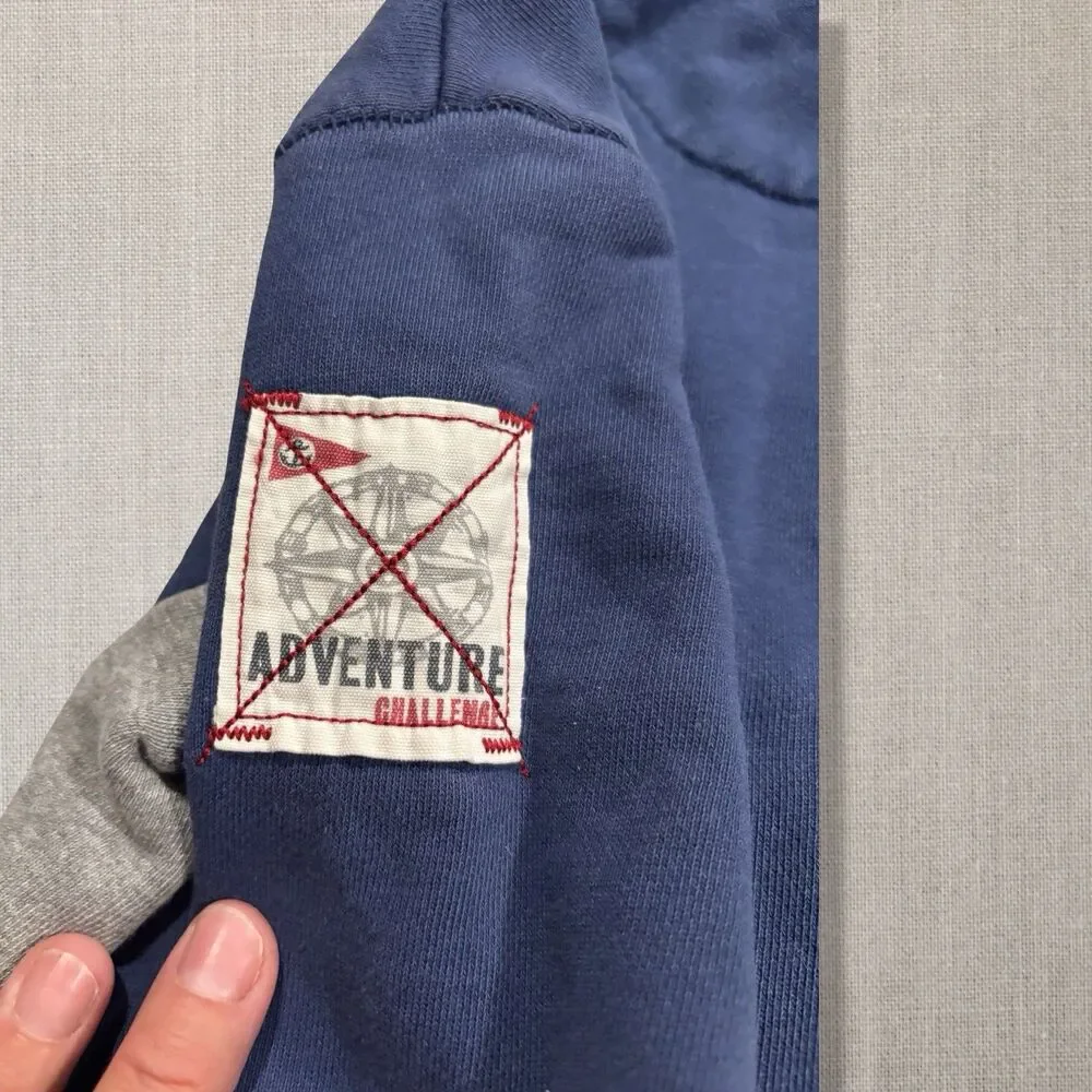 Baby Gap 2000s Y2K Adventure Nautical Zip Hoodie Jacket Blue Toddler 2 Years